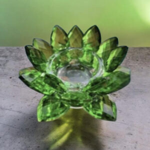 Bougeoir lotus cristal vert