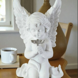 Ange en Résine - Croix Ornée de Strass