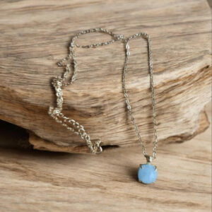 Pendentif en Argent Doré et Aigue-Marine