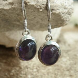 Boucles d’Oreilles en Argent et Amethyste 1