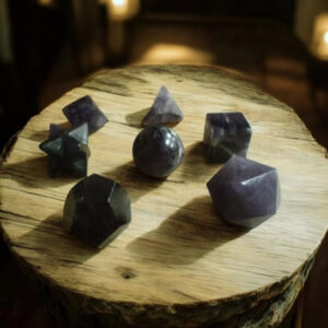 Ensemble de 7 pièces de géométrie sacrée en Améthyste