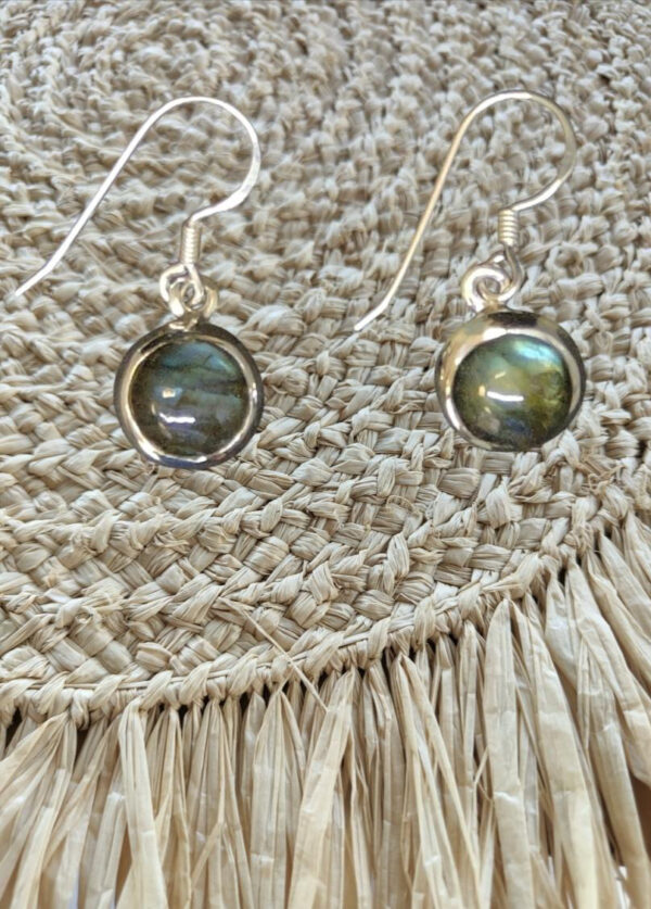 Boucles d’Oreilles en Argent 925 et Labradorite Madagascar