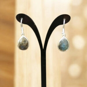 Boucles d’Oreilles en Labradorite et Argent