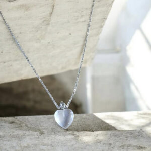 Pendentif Coeur Pierre de Lune et Argent