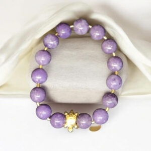 Bracelet Unique en Lépidolite et Tortue