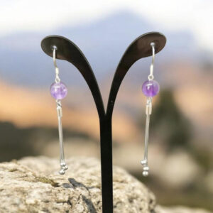 Boucles d’Oreilles Argent et Améthyste 2