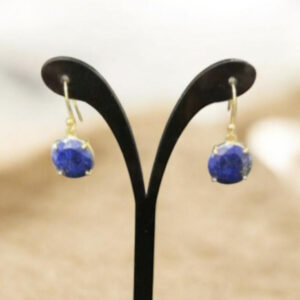 Boucles d’Oreilles en Lapis Lazuli et Plaqué Or