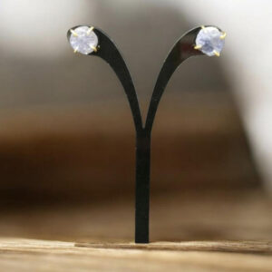 Boucles d’Oreilles en Tanzanite Brut et Plaqué Or