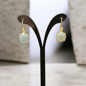 Boucles d’Oreilles en Labradorite et Plaqué Or