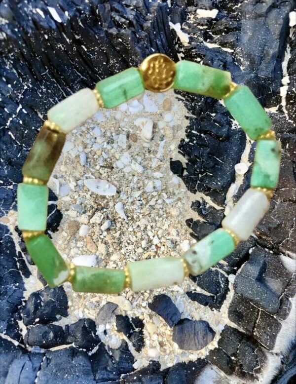 Bracelet Tube en Chrysoprase de Madagascar