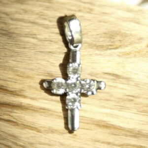 Croix en Argent 925 et Zirconium Blanc