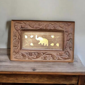 Boîte en Manguier avec Elephant  pour Tarots ou Oracles