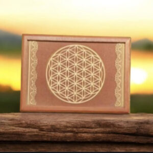 Boîte en Accacia pour Tarots ou Oracles avec Fleur de Vie