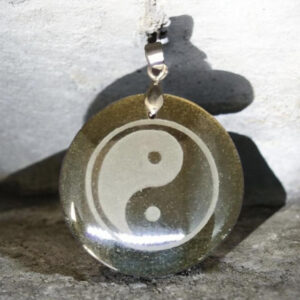 Pendentif en Obsidienne Dorée et Yin /Yang