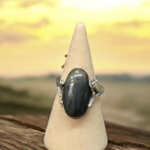 Bague Réglable en Labradorite et Argent 1