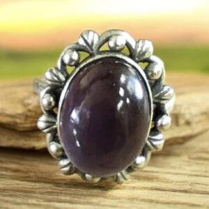 Bague Réglable en Améthyste et Argent 3