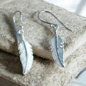 Boucles d’Oreilles Plumes en Argent 925