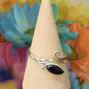 Bague Réglable en Onyx et Argent 925 /2