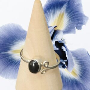 Bague Réglable en Onyx et Argent 925