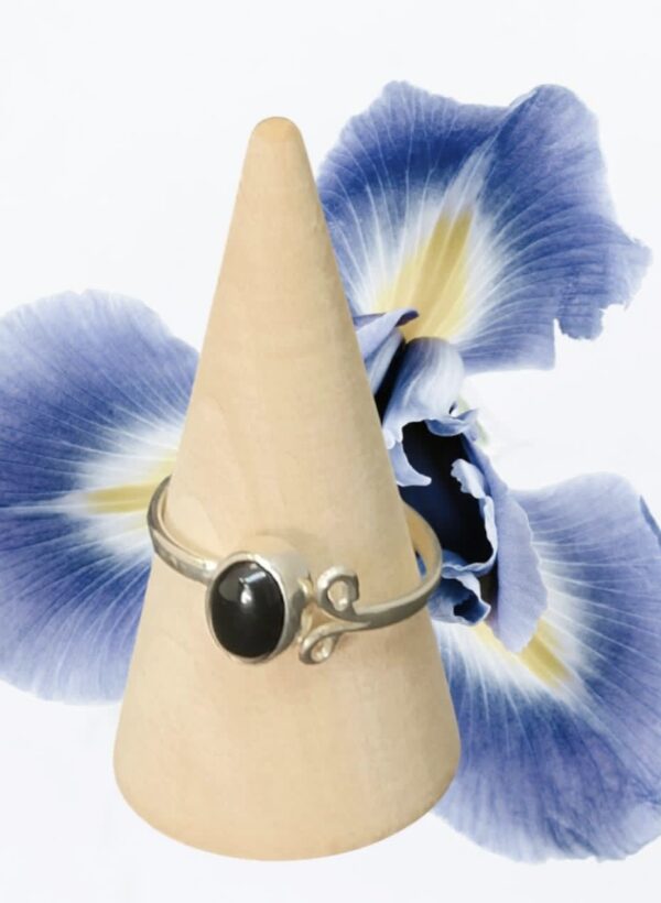 Bague Réglable en Onyx et Argent 925