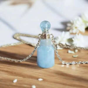 Collier Fiole Aigue Marine Éclat & Sérènité