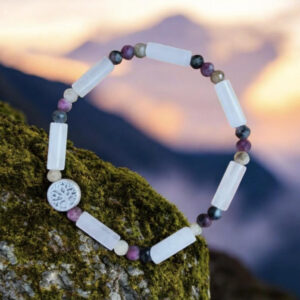 Bracelet Quartz Rose et Tourmaline Multicolore 2