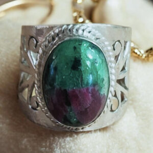 Bague Rubis Zoïsite et Argent 2