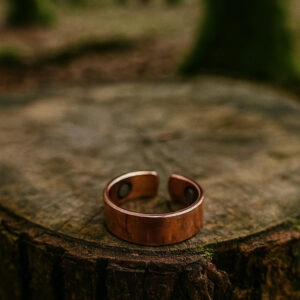 Bague en Cuivre Pur avec 2 Aimants- Réglable et Bienfaisante