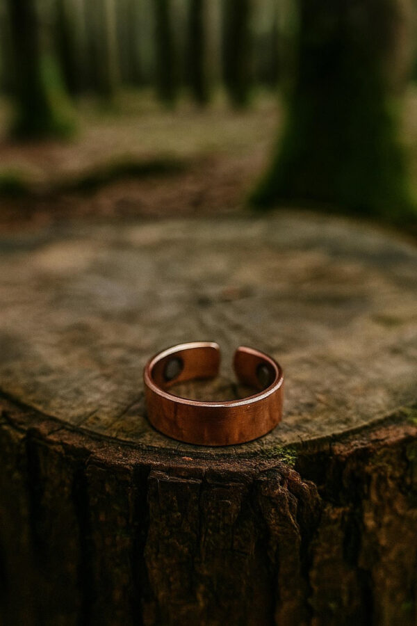 Bague en Cuivre Pur avec 2 Aimants- Réglable et Bienfaisante