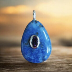 Pendentif en Lapis Lazuli et zirconium