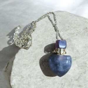 Collier-Fiole en Fluorine pour Parfum ou Huiles Essentielles