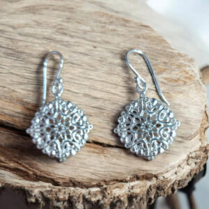 Boucles d’Oreilles Mandala-Argent 925