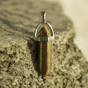 Pendentif Obelisque en Oeil de Tigre