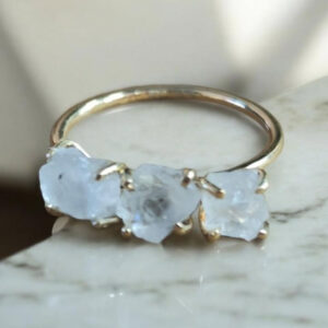 Bague Pierre de Lune & Plaqué Or