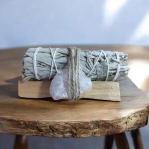 Kit Purification & Harmonie -Sauge, Palo Santo & Quartz Rose