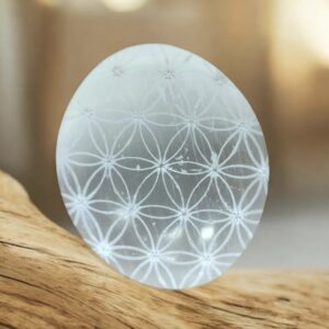 Galet en Sélénite - Fleur de Vie