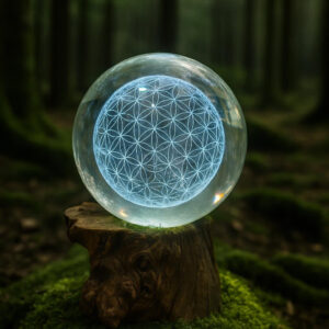 Lampe en Cristal et Fleur de Vie