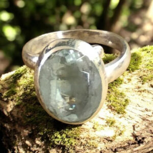 Bague en Kunzite Verte & Argent